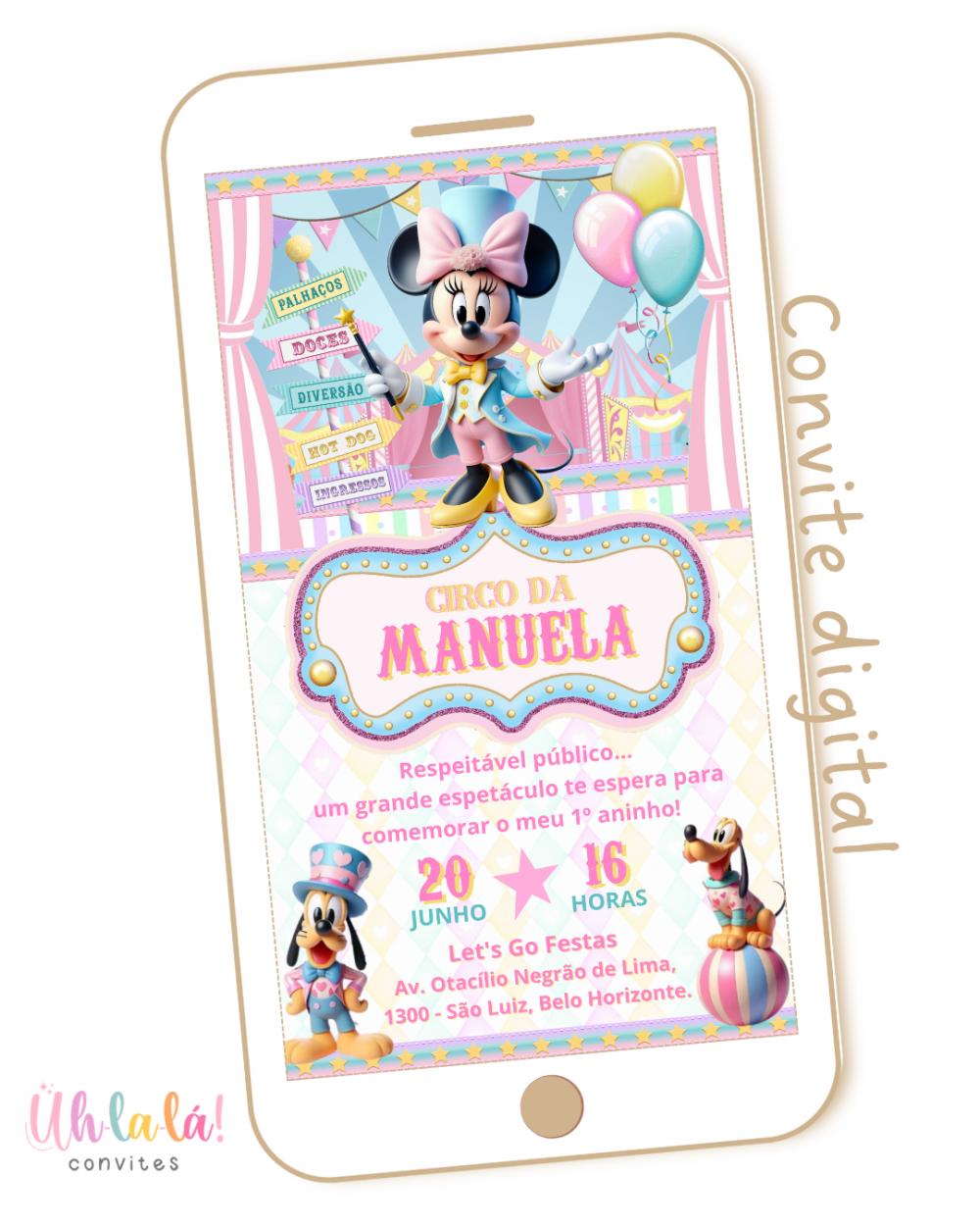 Convite digital Circo da Minnie