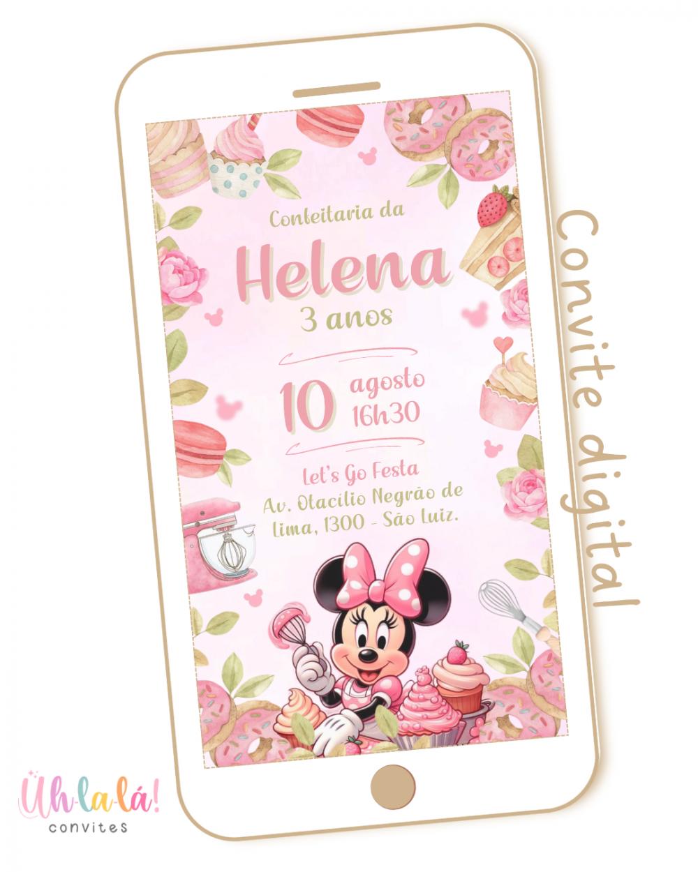 Convite digital Confeitaria da Minnie