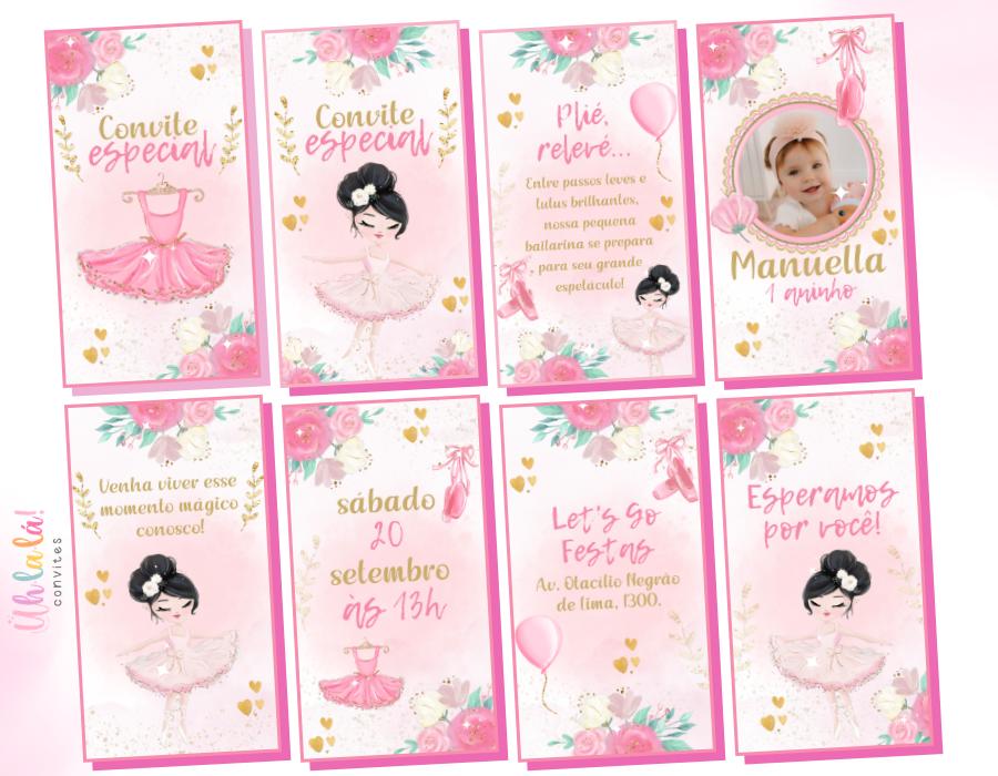 Convite animado Bailarina (em vídeo)