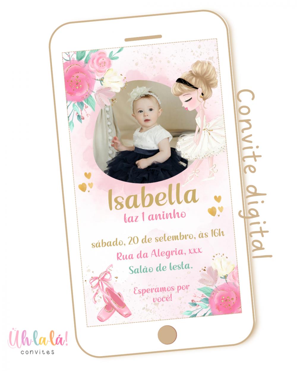 Convite digital Bailarina