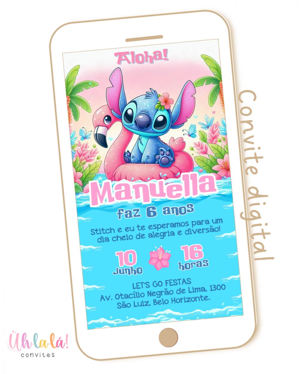 Convite digital Stitch Pool Party