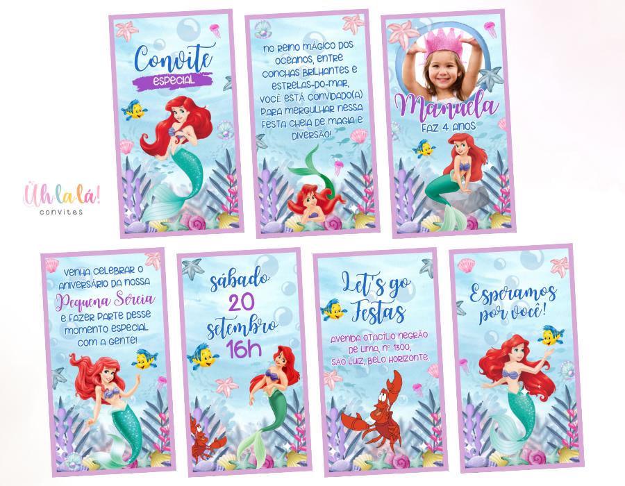 Convite Animado Ariel/ Pequena Sereia (em vídeo)