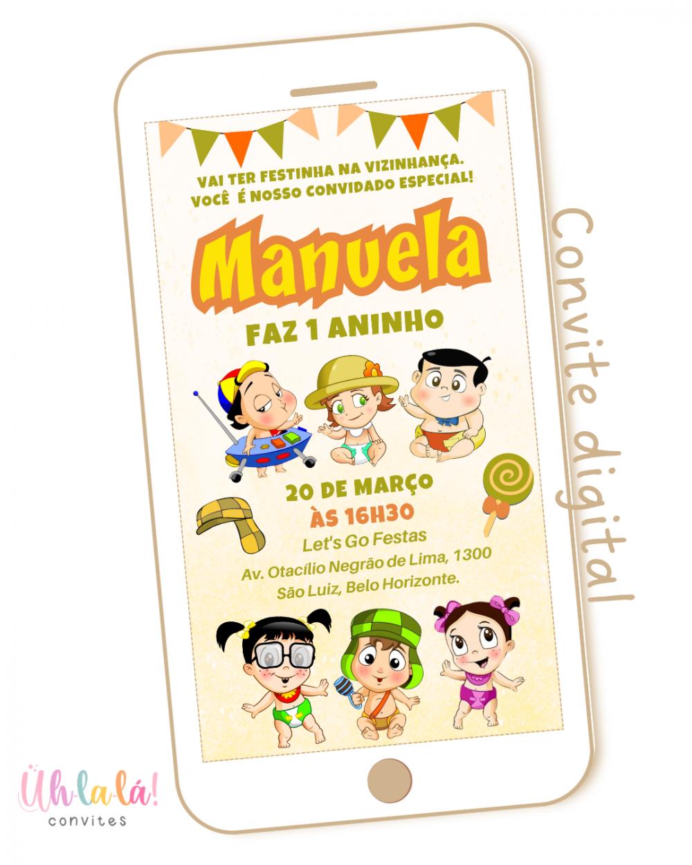 Convite Digital Turma do Chaves Baby