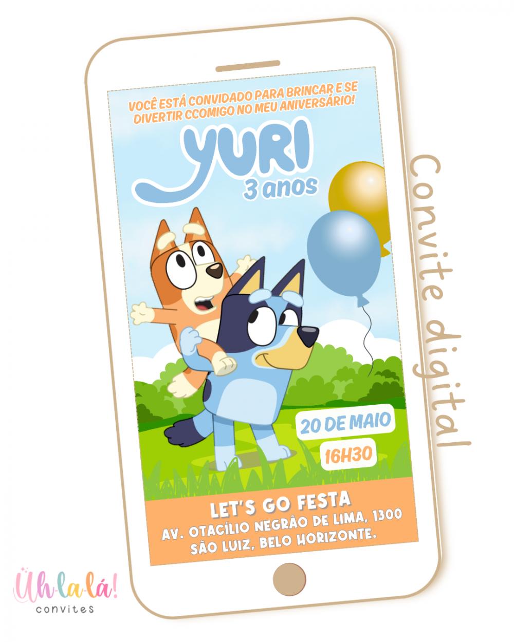 Convite Digital Bluey