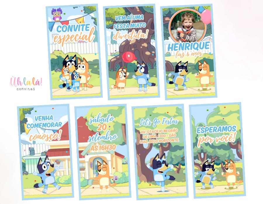 Convite Animado Bluey (em vídeo)