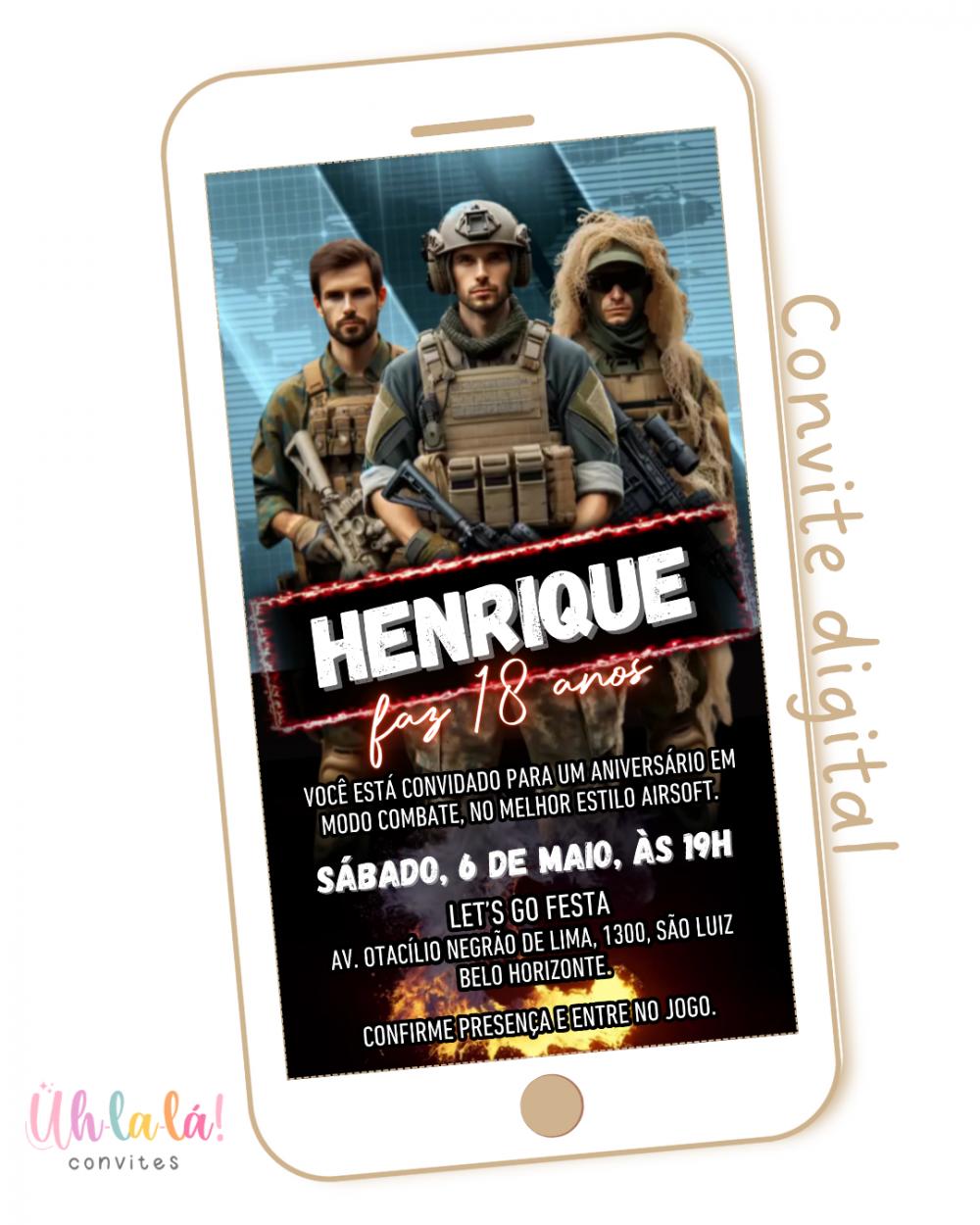 Convite Digital Airsoft