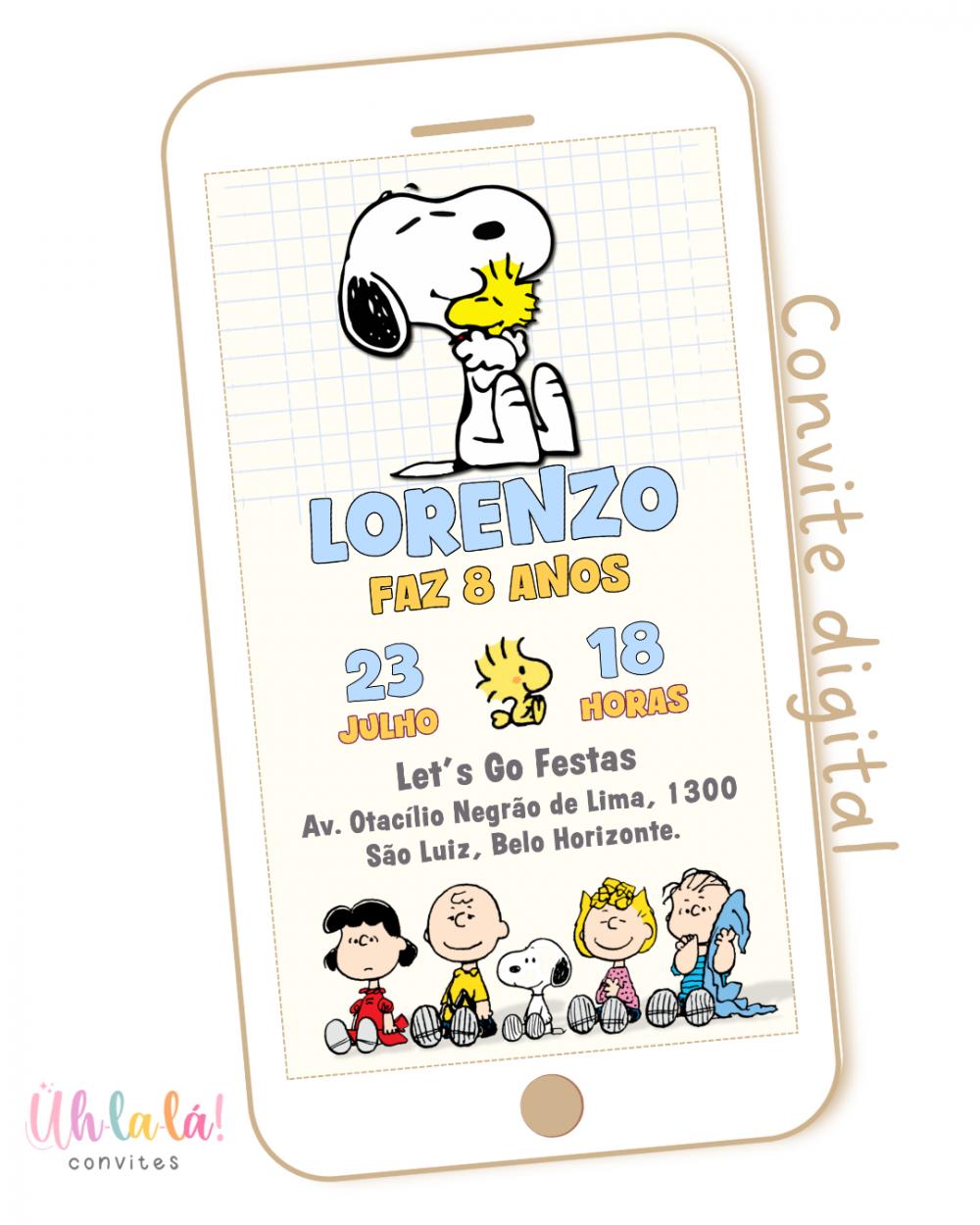 Convite Digital Snoopy