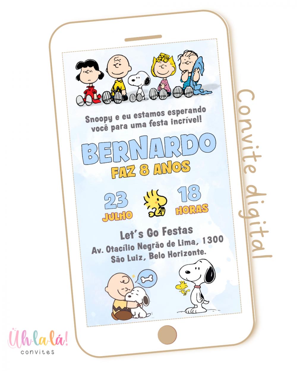 Convite Digital Snoopy