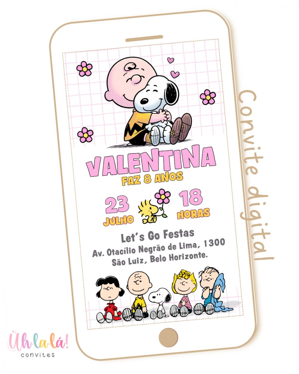Convite Digital Snoopy