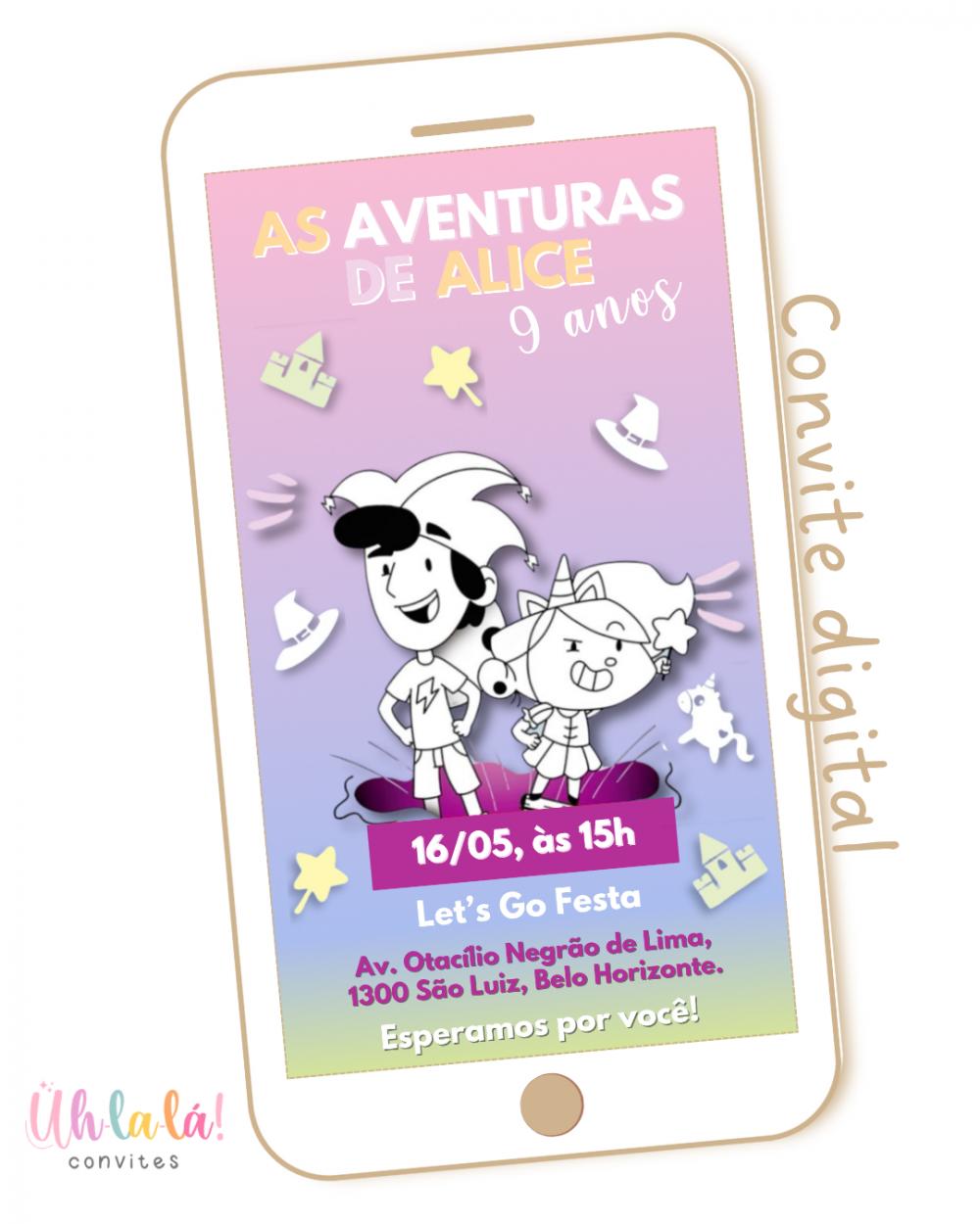 Convite Digital As Aventuras de Mike