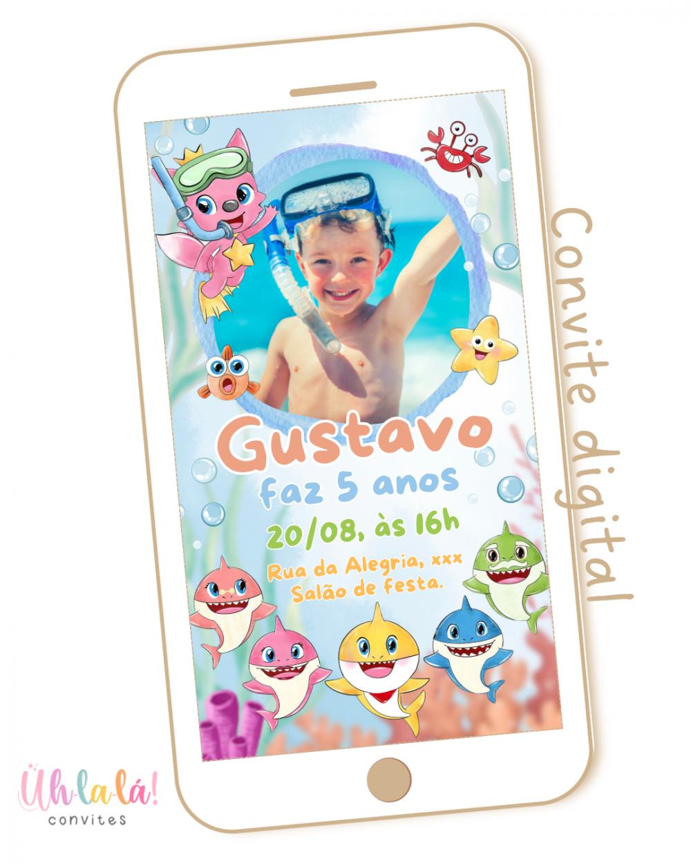 Convite Digital Baby Shark