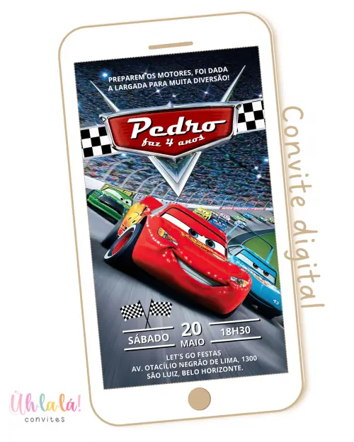 Convite Digital Carros Disney