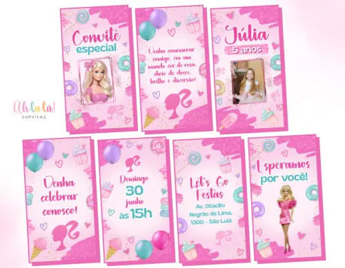 Convite animado Barbie Candy (em vídeo)