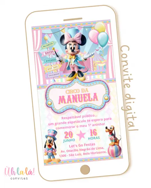 Convite digital Circo da Minnie