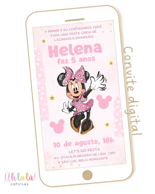 Convite digital Minnie Rosa