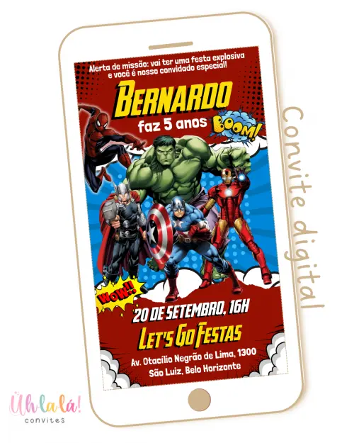 Convite digital Vingadores