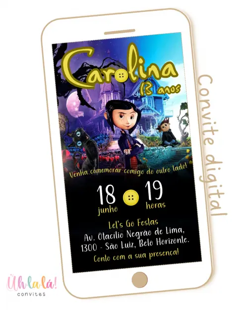 Convite Digital Coraline