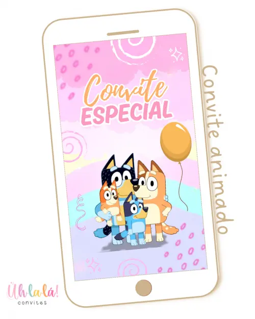 Convite Animado Bluey (em vídeo)