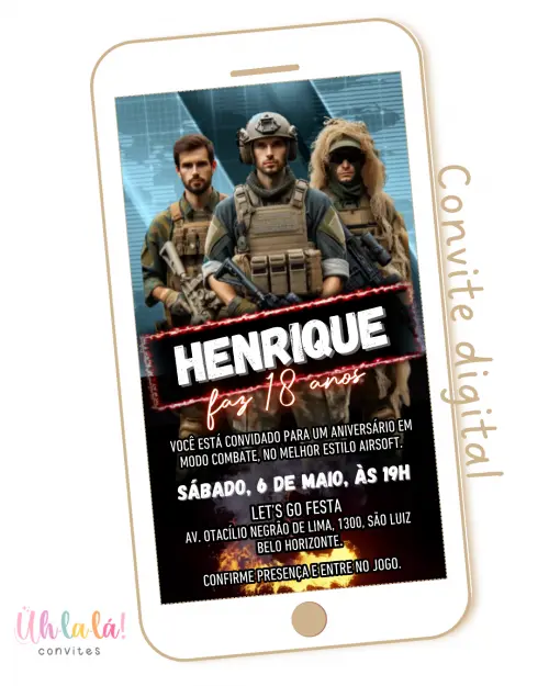 Convite Digital Airsoft