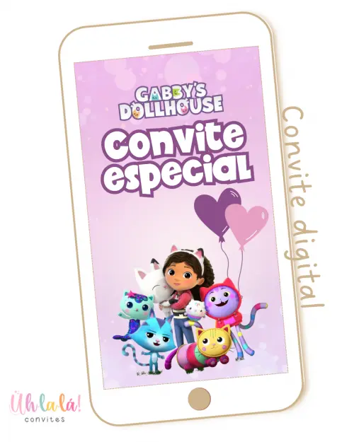 Convite Animado A Casa Mágica da Gabby