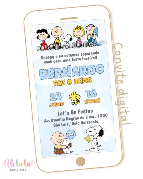Convite Digital Snoopy