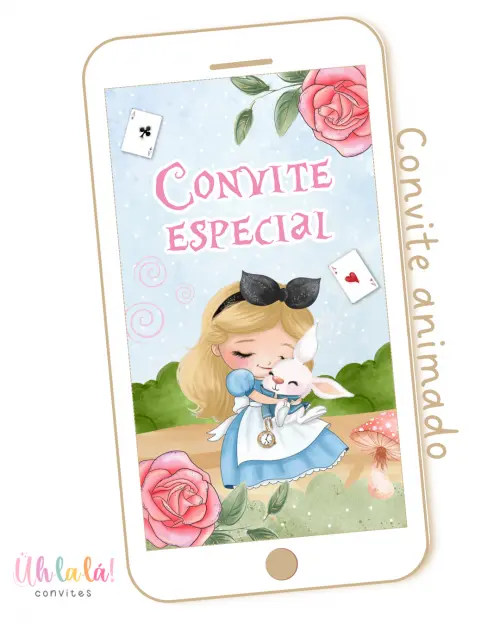 Convite Animado Alice no País das Maravilhas (em vídeo)