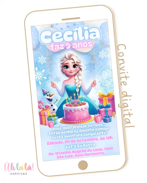 Convite Digital Frozen