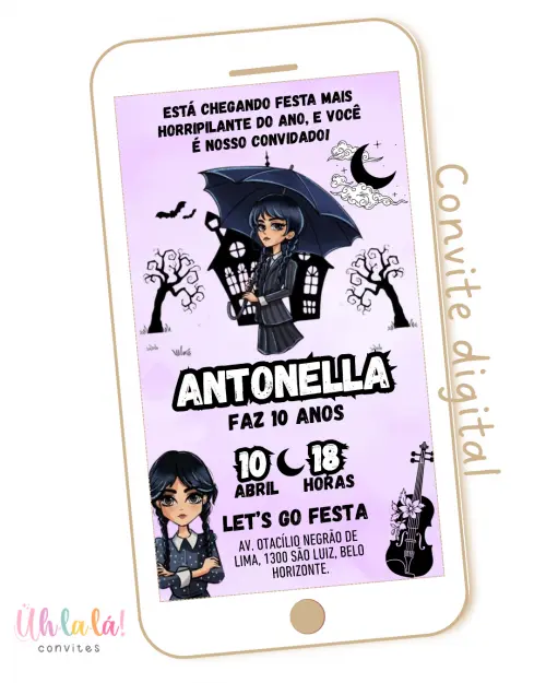 Convite Digital Wandinha Addams