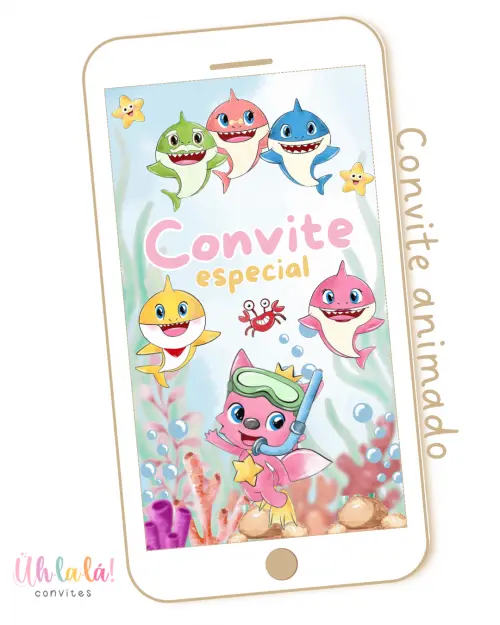 Convite Animado Baby Shark (em vídeo)