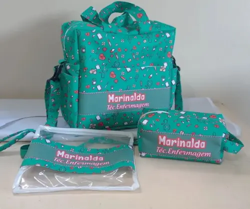 Kit Bolsa + Estojo +porta Jaleco