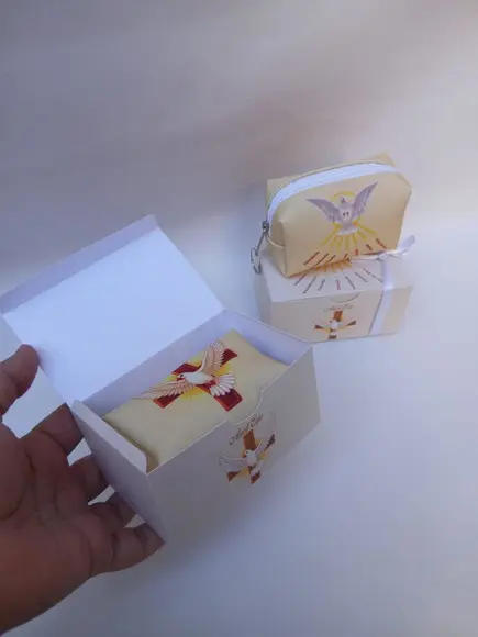 Porta Moeda Box + Caixinha com Fita