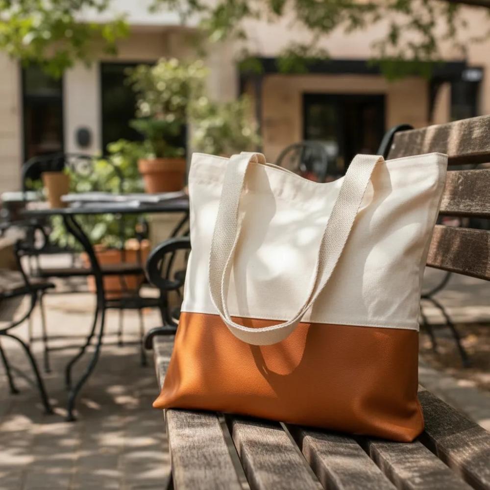 Tote Bag Crua com Detalhe em Corano