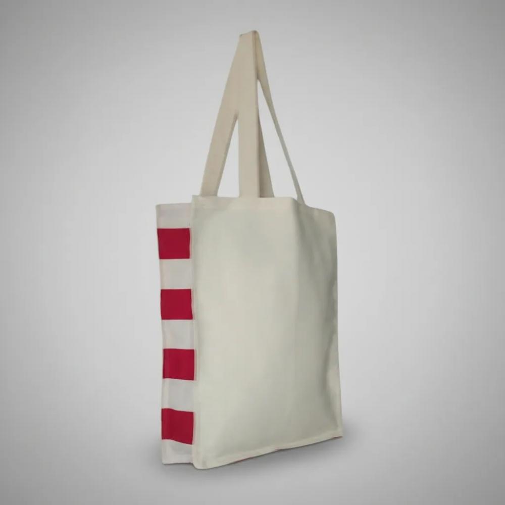 Tote Bag Crua com Detalhe Vinho