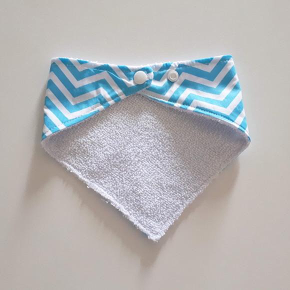 Babador atoalhado bandana Chevron Azul Royal