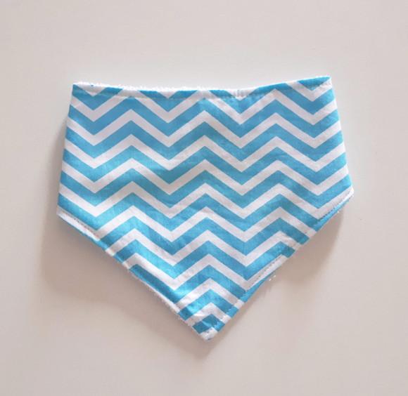 Babador atoalhado bandana Chevron Azul Royal