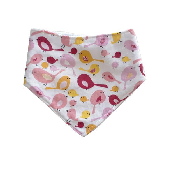 Babador atoalhado bandana passarinhos
