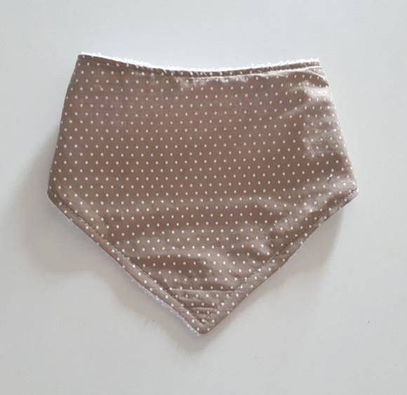 Babador atoalhado bandana Poá Bege
