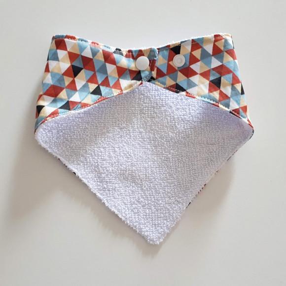 Babador atoalhado bandana Triângulos coloridos