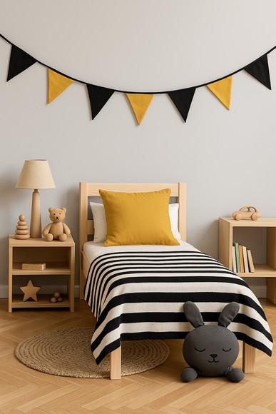 Bandeirinhas de Tecido Preto e Amarelo