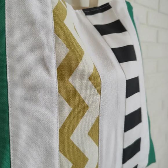 Bolsa Shoulder Tote Tudo Bonitinho Sarja Algodão Cru Verde