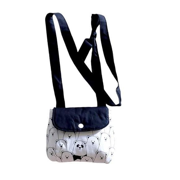 Bolsa Tiracolo Infantil Ursos/preto