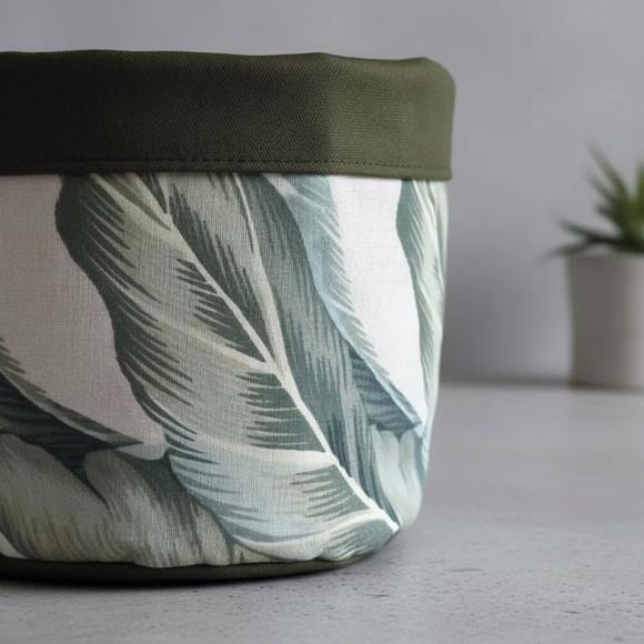Cachepot em Tecido Folhagem Verde