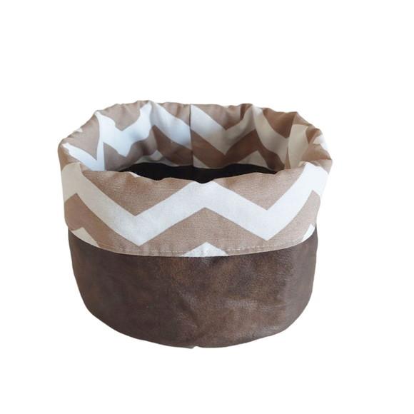 Cachepot Tecido Dupla Face Chevron e Corano