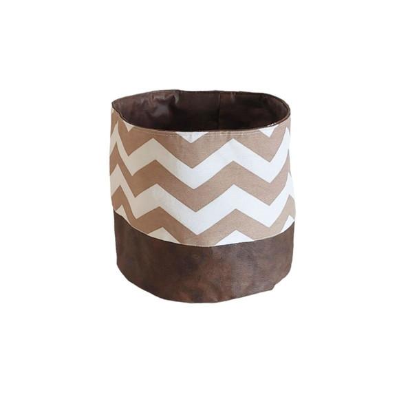 Cachepot Tecido Dupla Face Chevron e Corano