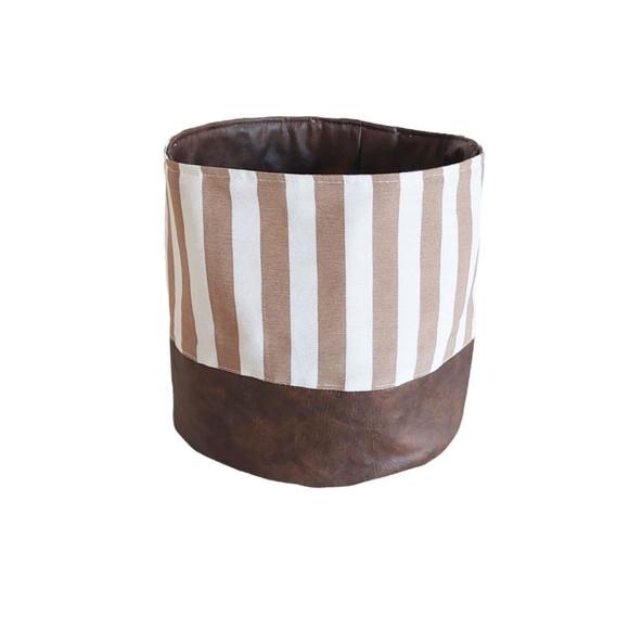 Cachepot Tecido Dupla Face Listrado Pb Corano
