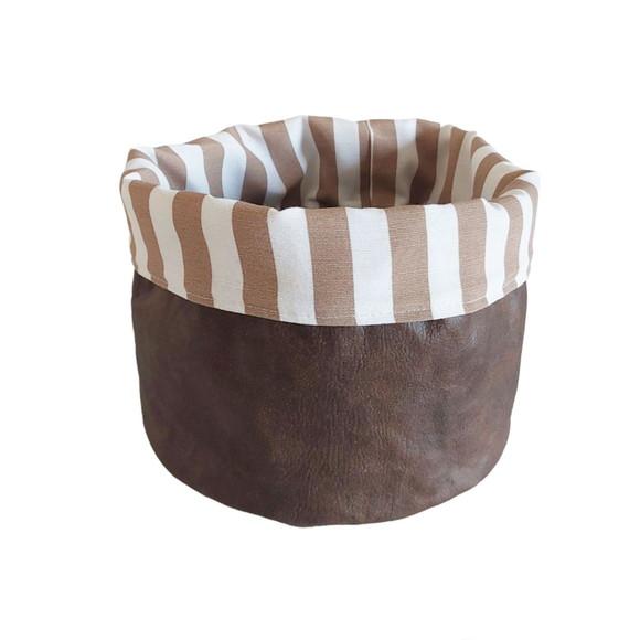 Cachepot Tecido Dupla Face Listrado Pb Corano