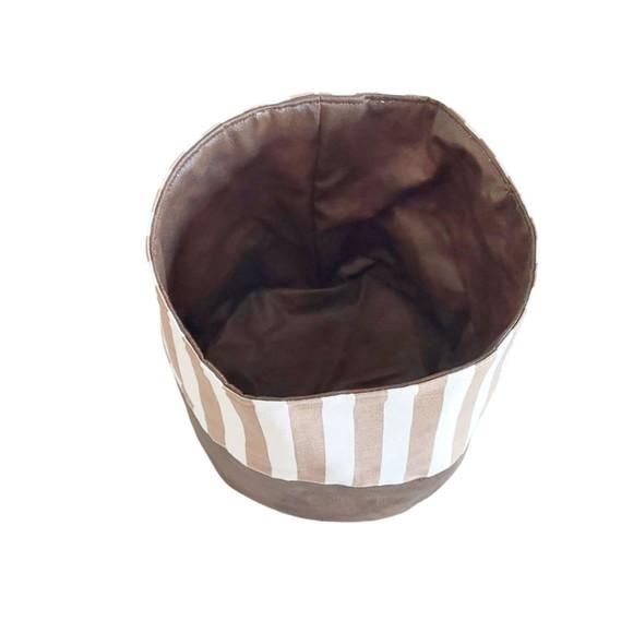 Cachepot Tecido Dupla Face Listrado Pb Corano