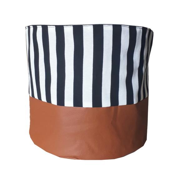 Cachepot Tecido Dupla Face Listrado Pb Corano