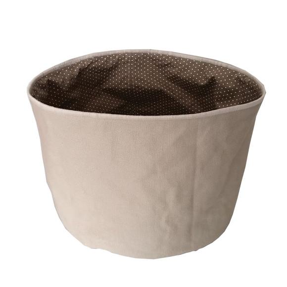 Cachepot Tecido Dupla face Poá Marrom mini