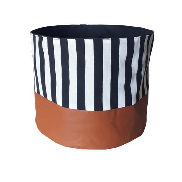 Cachepot Tecido Dupla Face Listrado Pb Corano